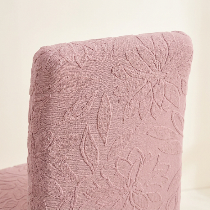 Pink chair cover backrest detail