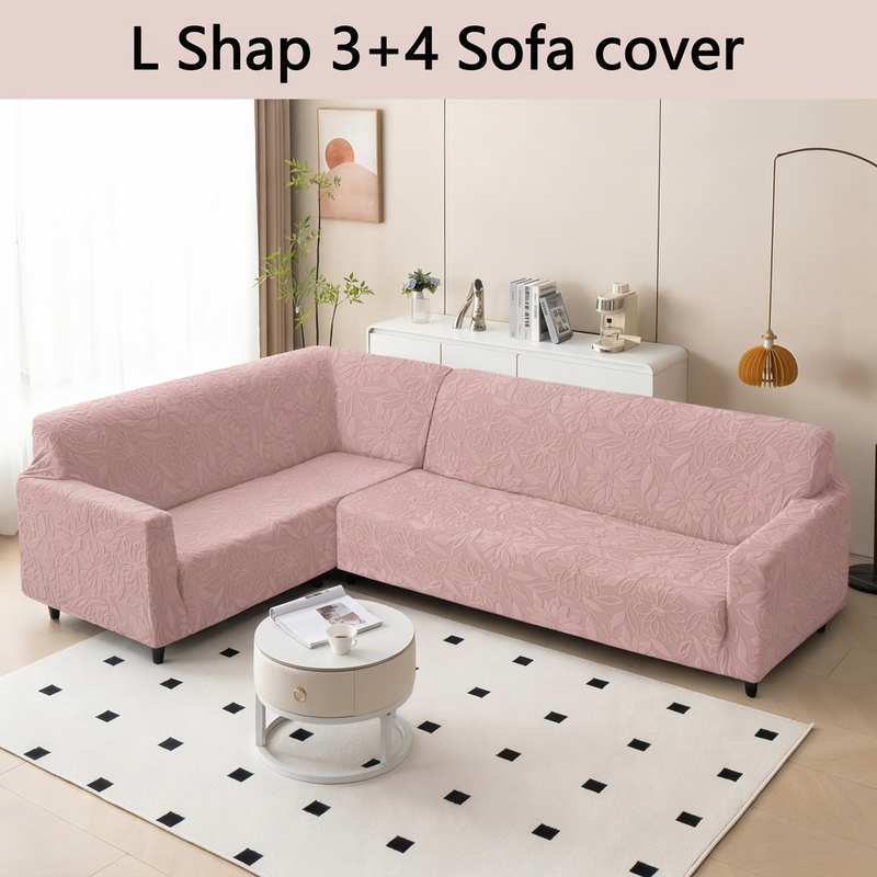 Pink 3+4 sofa cover daylight styling