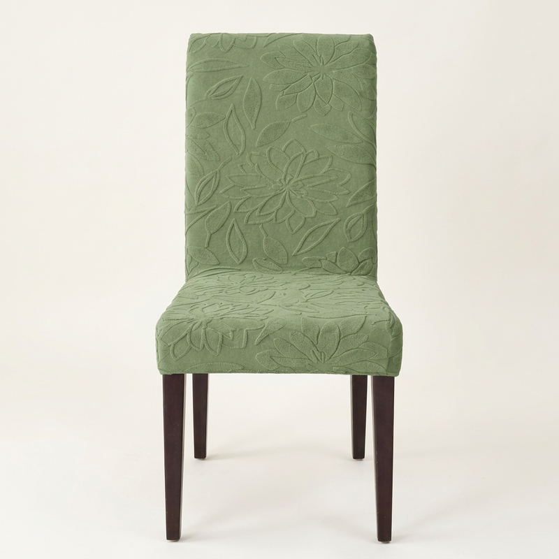 Green chair cover studio front view