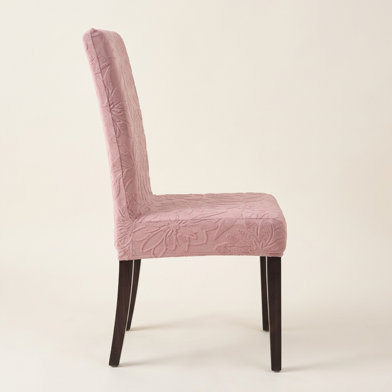 Pink chair cover side profile