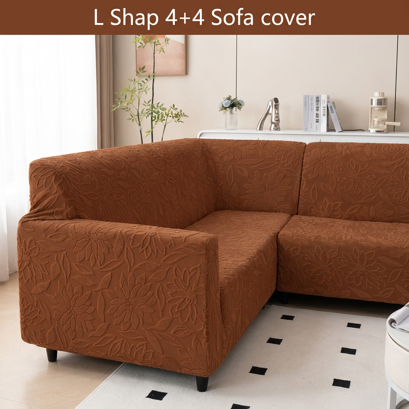 Rust brown floral armrest detail with text