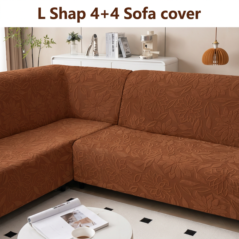Rust brown floral backrest detail with text