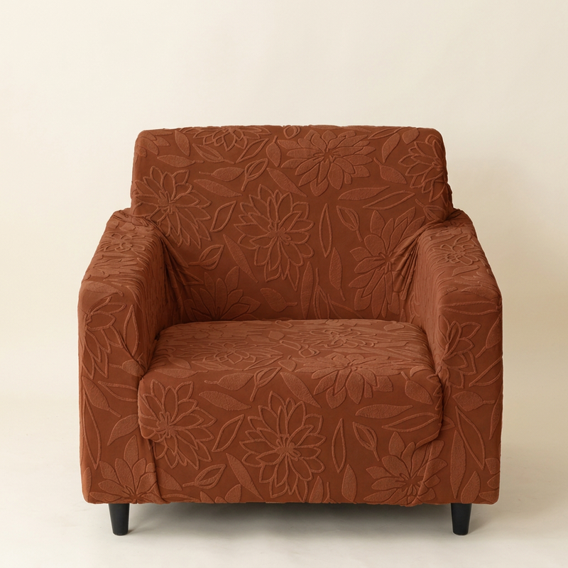 Dark Brown armchair cover front view