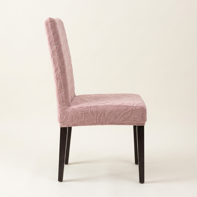 Pink chair cover side view
