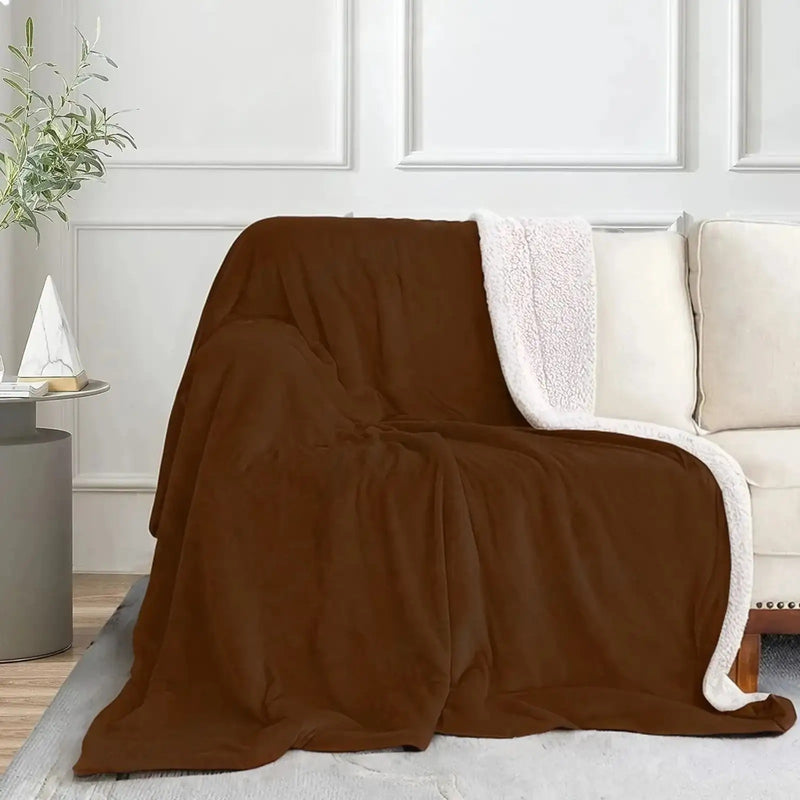 MAGICAL Ultra-Soft Sherpa Winter & AC Blanket (Brown)