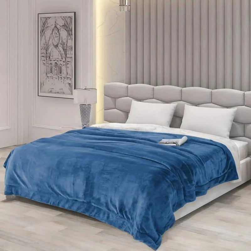 MAGICAL Ultra-Soft Sherpa Winter & AC Blanket (Light Blue)