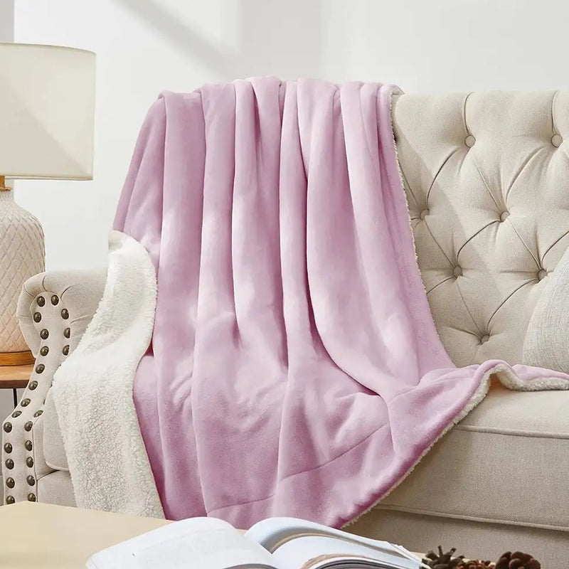 MAGICAL Ultra-Soft Sherpa Winter & AC Blanket (Light Pink)