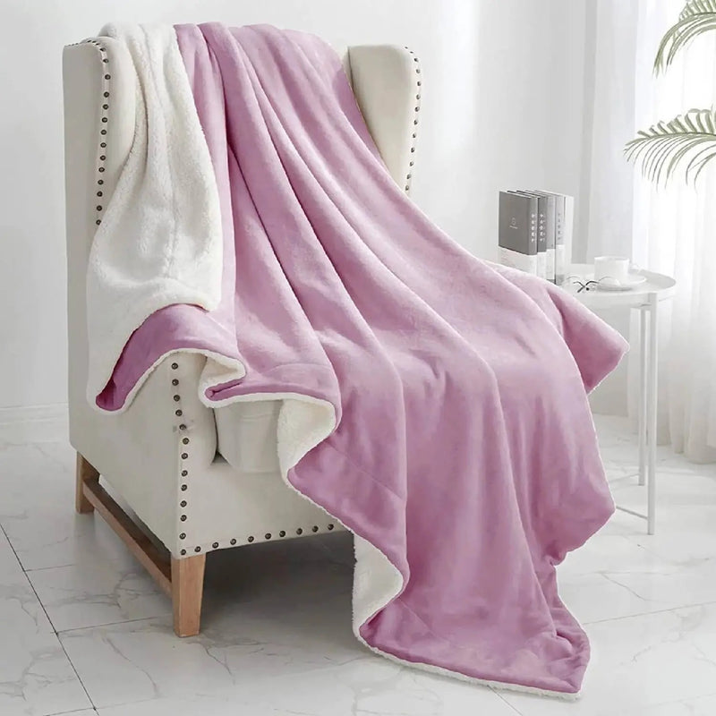 MAGICAL Ultra-Soft Sherpa Winter & AC Blanket (Light Pink)