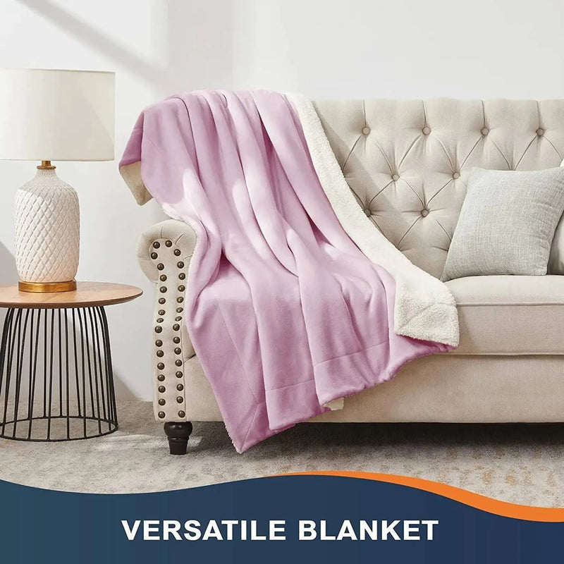 MAGICAL Ultra-Soft Sherpa Winter & AC Blanket (Light Pink)