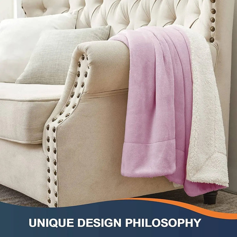 MAGICAL Ultra-Soft Sherpa Winter & AC Blanket (Light Pink)