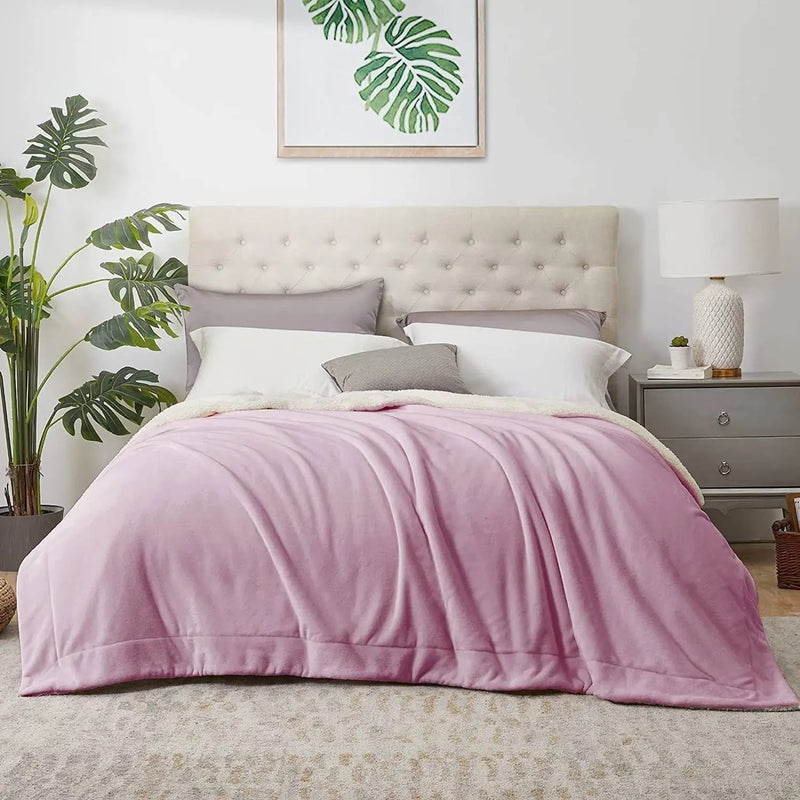 MAGICAL Ultra-Soft Sherpa Winter & AC Blanket (Light Pink)