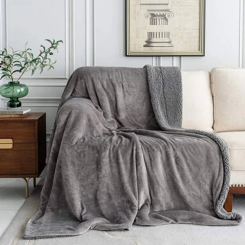 MAGICAL Ultra-Soft Sherpa Winter & AC Blanket (Grey)
