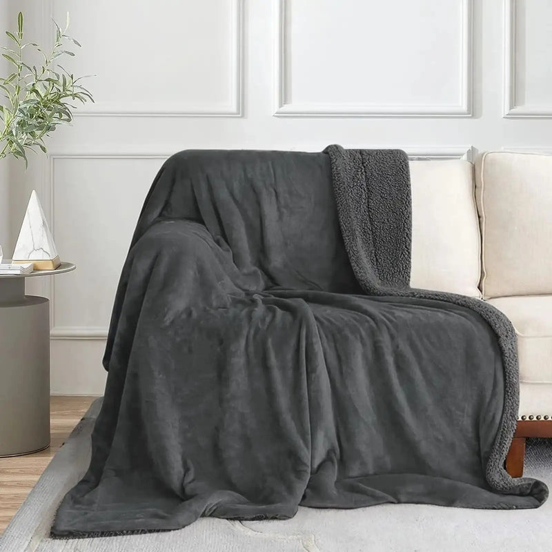 MAGICAL Ultra-Soft Sherpa Winter & AC Blanket (Grey)