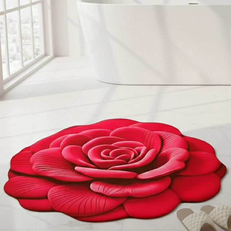 MAGICAL Ultra-Absorbent Rose Shape Bath Mat (Multicolour)