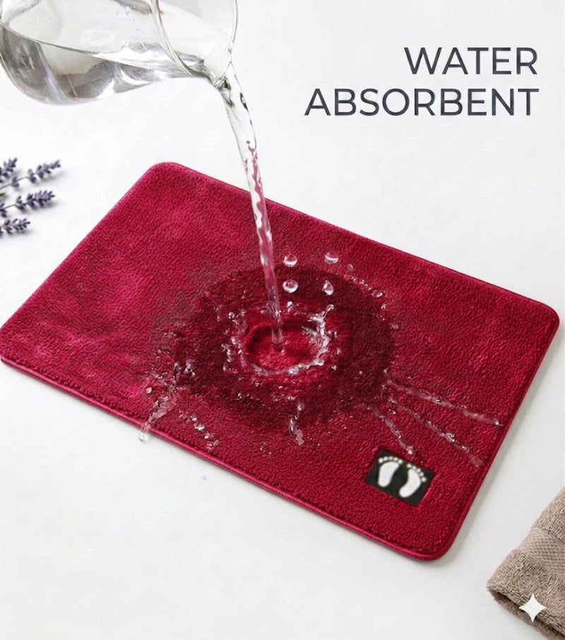 MAGICAL Ultra-Absorbent Microfiber Bath Mat (maroon)