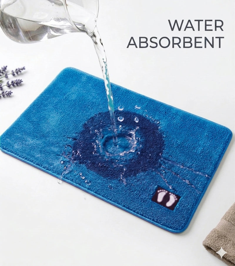 MAGICAL Ultra-Absorbent Microfiber Bath Mat (Blue)