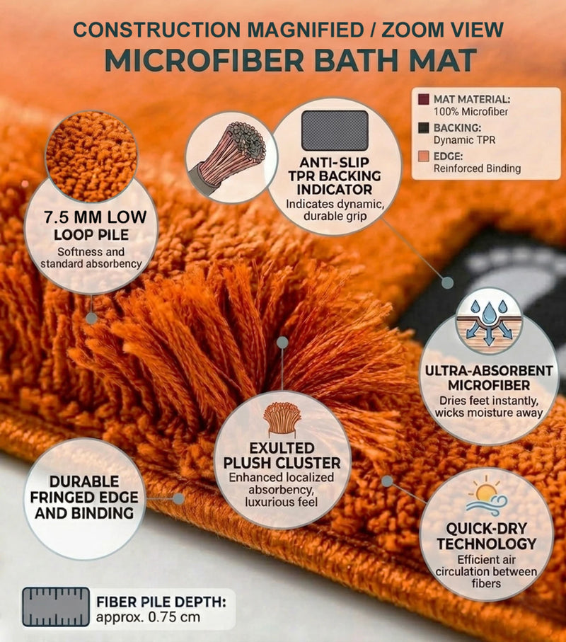 MAGICAL Ultra-Absorbent Microfiber Bath Mat (Gold)