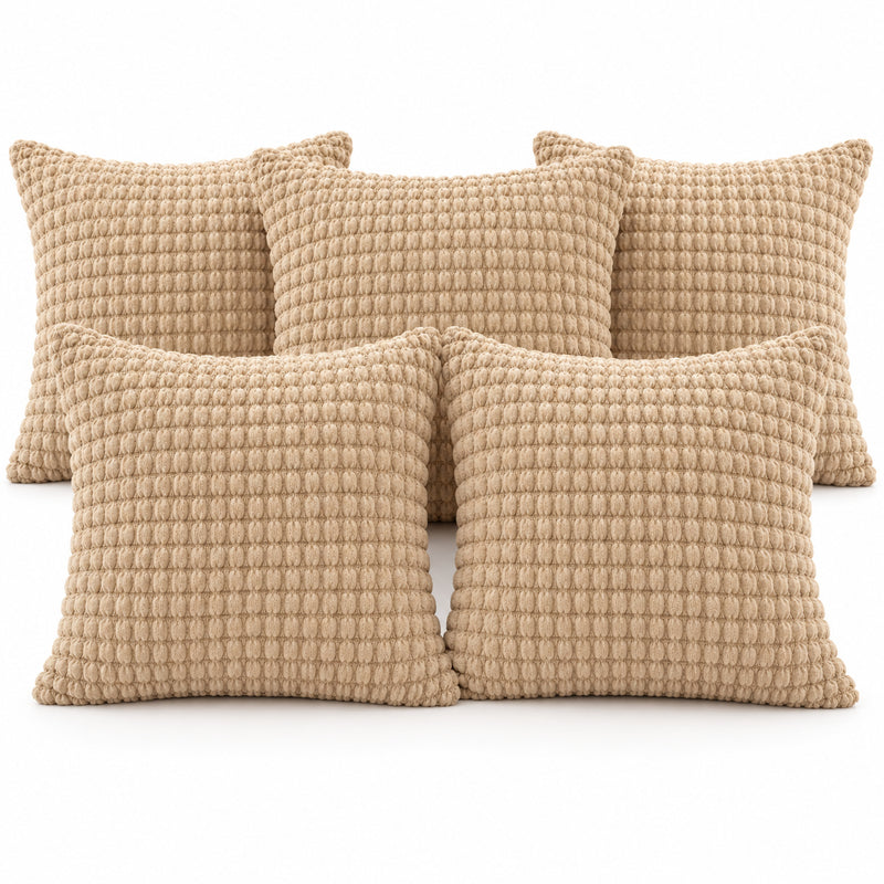 Premium Bubble Cushion Cover - Beige 40x40 Cm (Pack of 5)