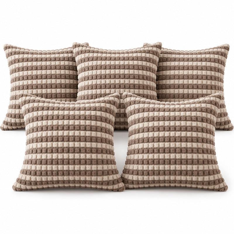 Premium Bubble Cushion Cover - Brown-Beige 40x40 Cm (Pack of 5)
