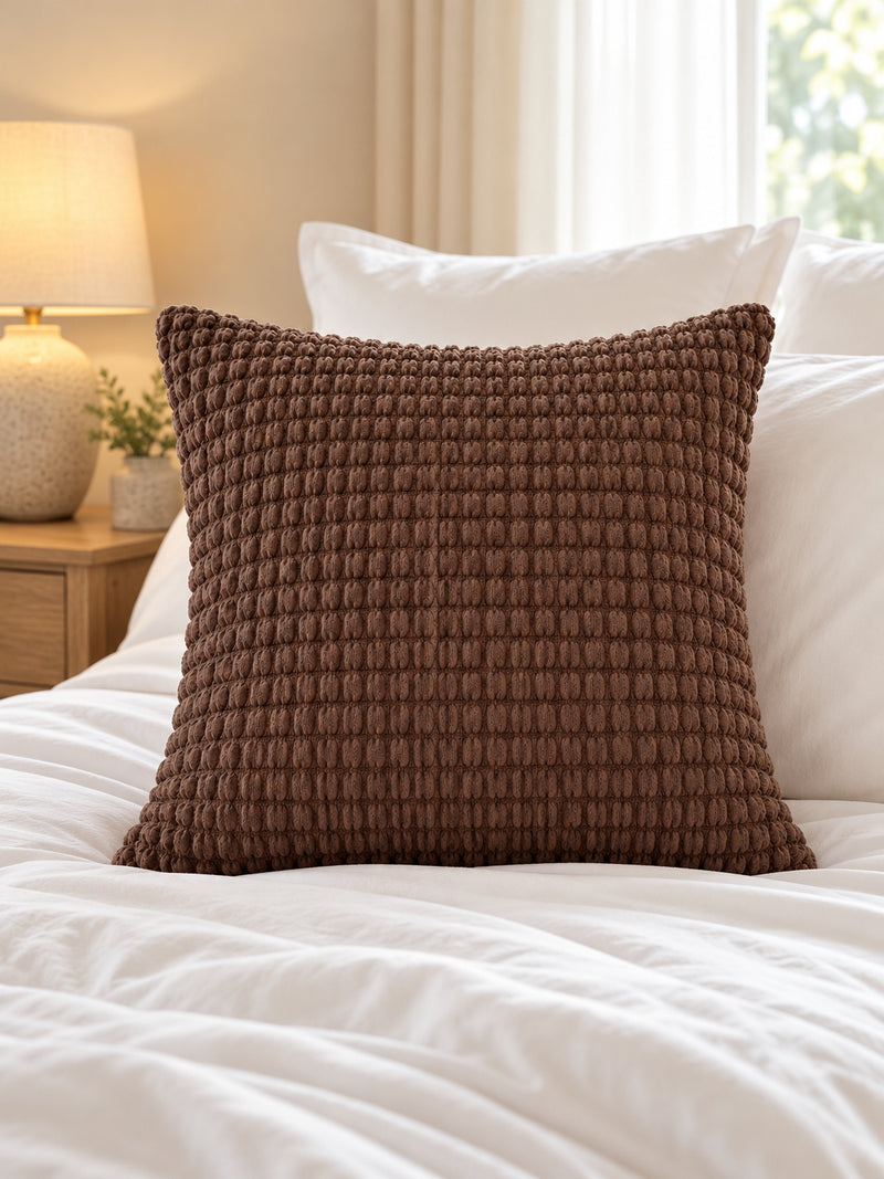 Premium Bubble Cushion Cover - Brown 40x40 Cm (Pack of 1)