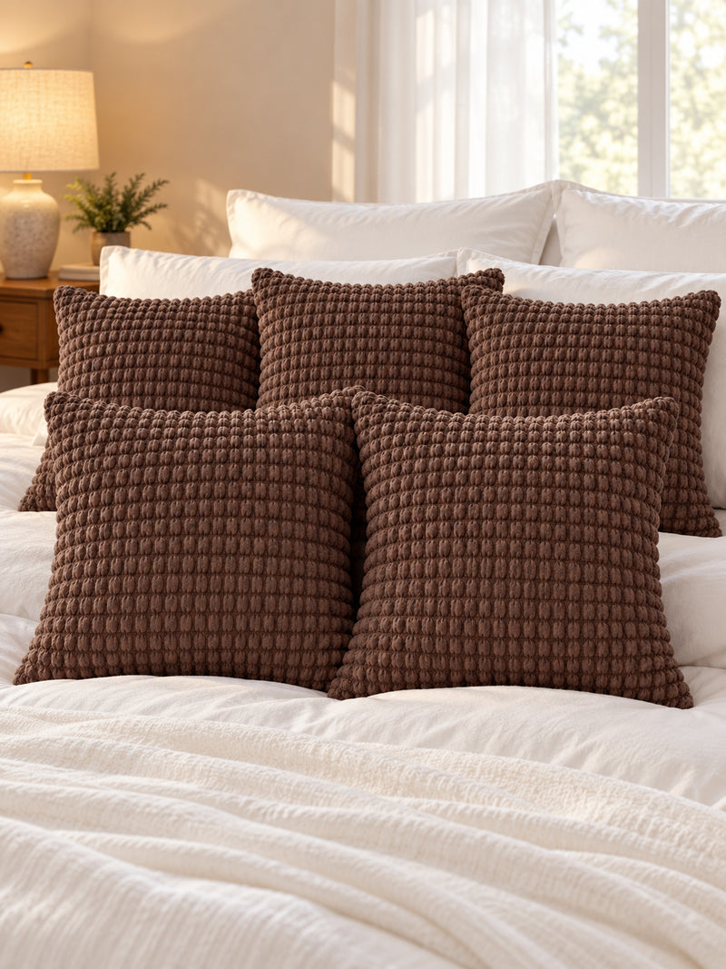 Premium Bubble Cushion Cover - Brown 40x40 Cm (Pack of 5)