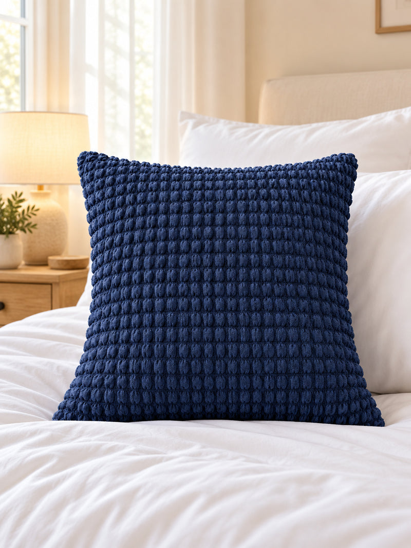 Premium Bubble Cushion Cover - Dark Blue 40x40 Cm (Pack of 1)