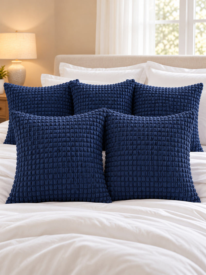 Premium Bubble Cushion Cover - Dark Blue 40x40 Cm (Pack of 5)