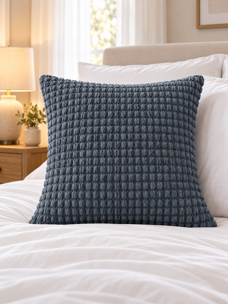 Premium Bubble Cushion Cover - Dark Grey 40x40 Cm (Pack of 1)