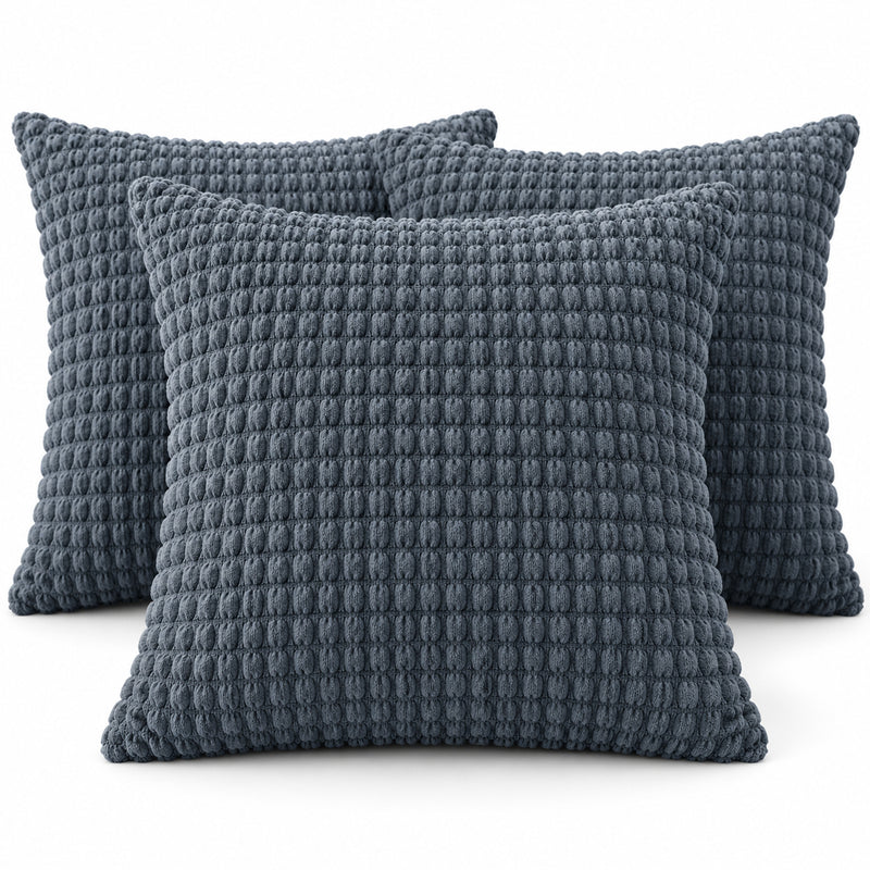 Premium Bubble Cushion Cover - Dark Grey 40x40 Cm (Pack of 3)