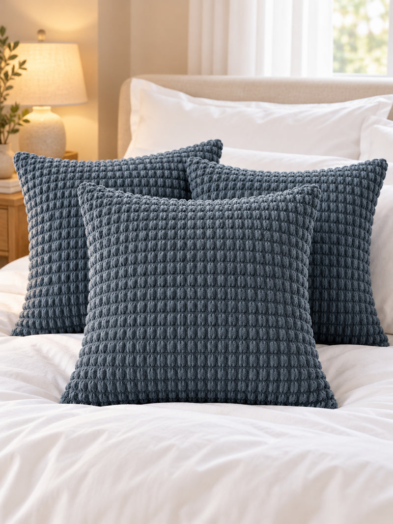 Premium Bubble Cushion Cover - Dark Grey 40x40 Cm (Pack of 3)