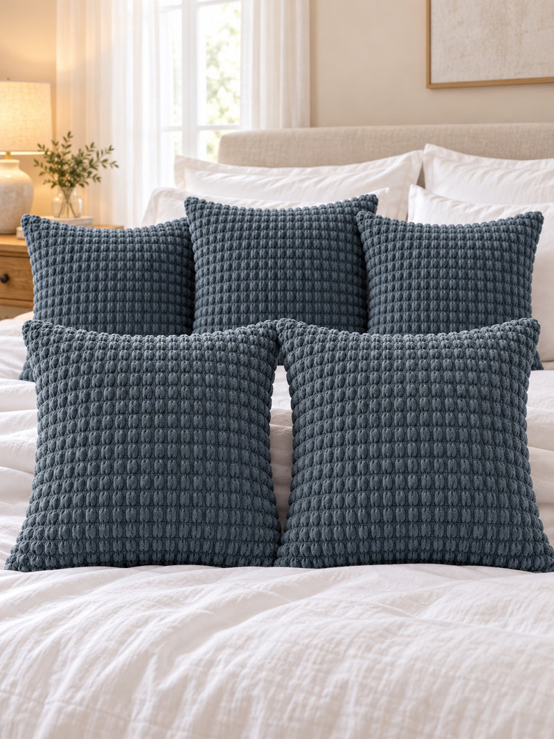 Premium Bubble Cushion Cover - Dark Grey 40x40 Cm (Pack of 5)