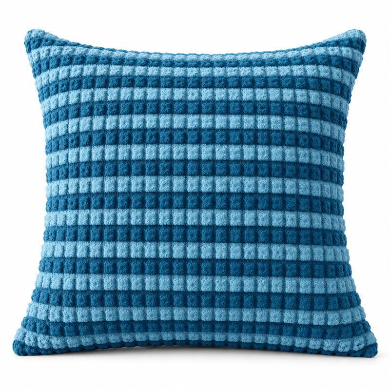 Premium Bubble Cushion Cover - Dark Blue-Light Blue 40x40 Cm (Pack of 1)