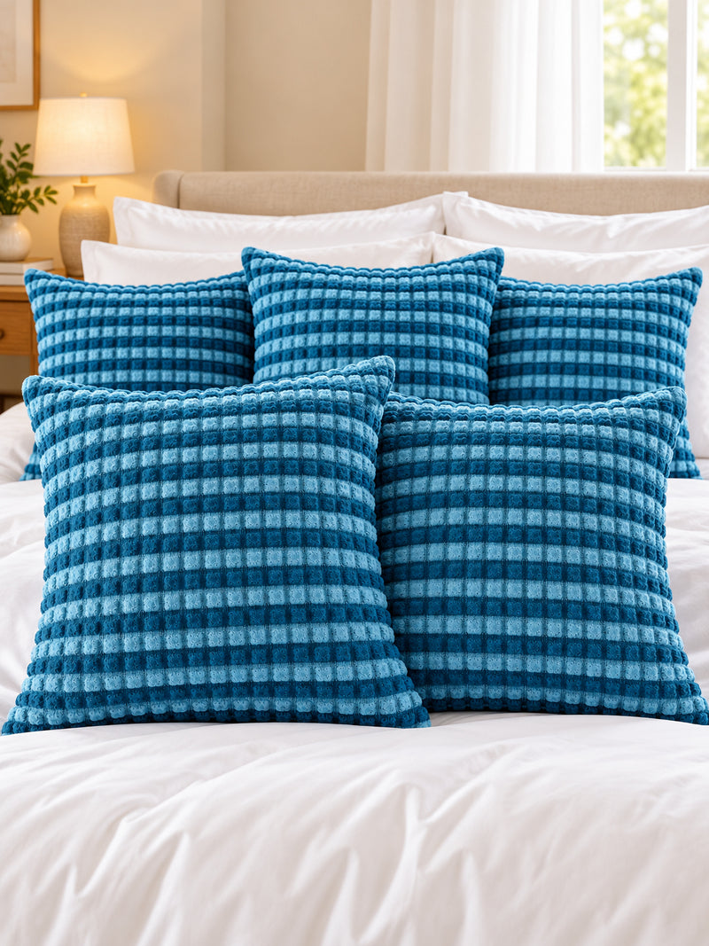 Premium Bubble Cushion Cover - Dark Blue-Light Blue 40x40 Cm (Pack of 5)