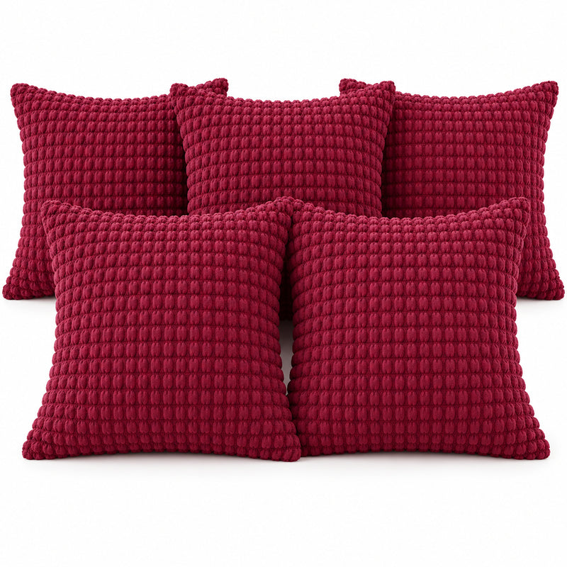 Premium Bubble Cushion Cover - Maroon 40x40 Cm (Pack of 5)