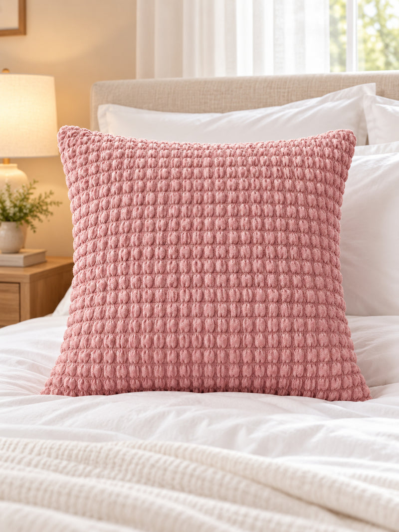 Premium Bubble Cushion Cover - Pink 40x40 Cm (Pack of 1)