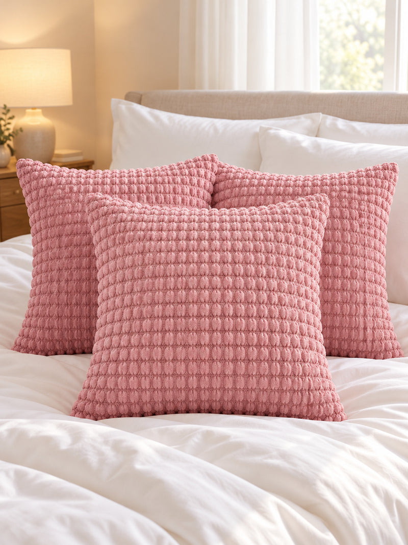 Premium Bubble Cushion Cover - Pink 40x40 Cm (Pack of 3)