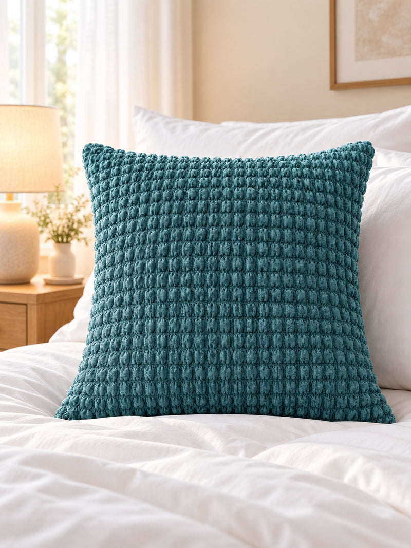 Premium Bubble Cushion Cover - Tale Blue 40x40 Cm (Pack of 1)