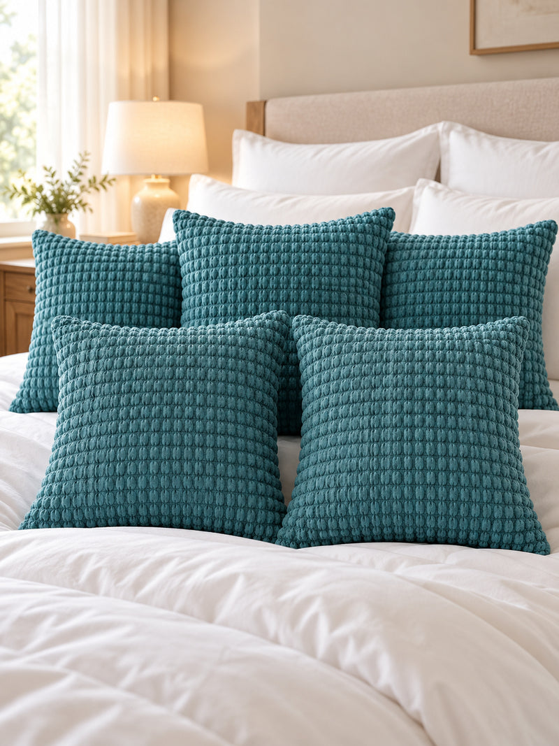 Premium Bubble Cushion Cover - Tale Blue 40x40 Cm (Pack of 5)