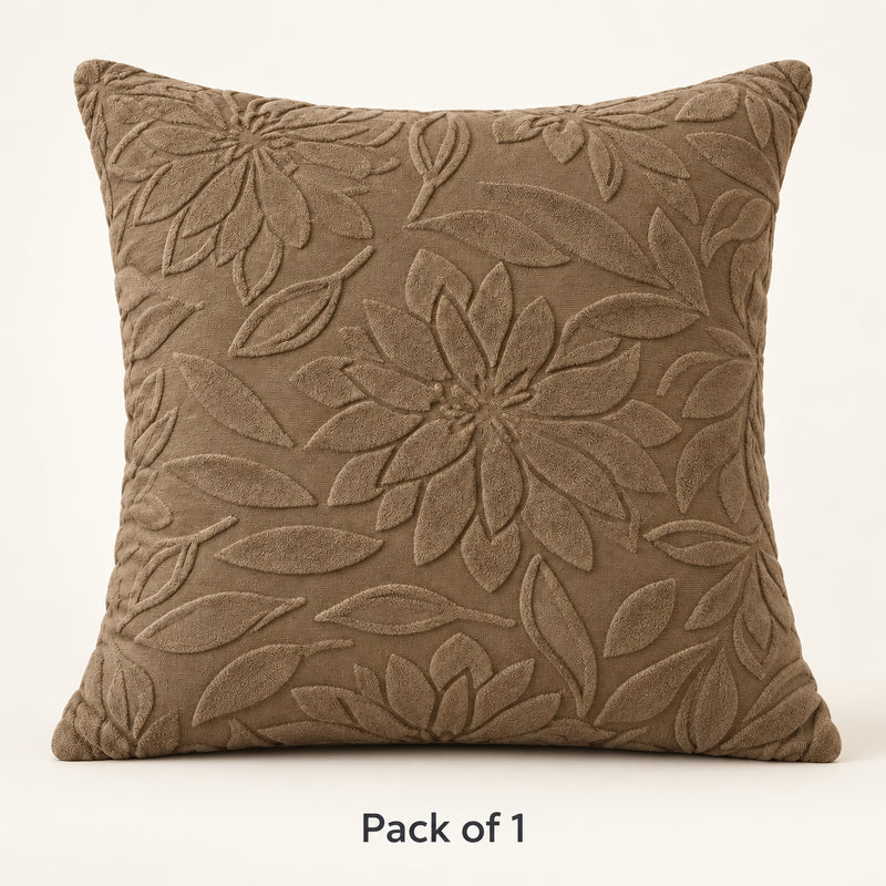 Premium Knitted Cushion Cover - Brown 40x40 Cm (Pack of 1)