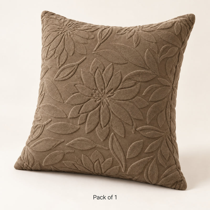 Premium Knitted Cushion Cover - Brown 40x40 Cm (Pack of 1)