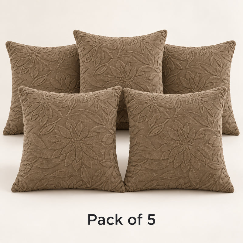 Premium Knitted Cushion Cover - Brown 40x40 Cm (Pack of 5)