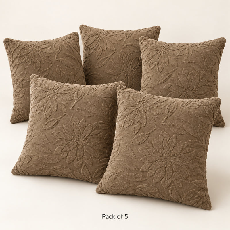 Premium Knitted Cushion Cover - Brown 40x40 Cm (Pack of 5)