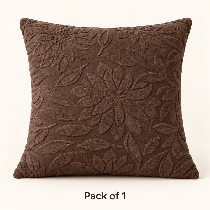 Premium Knitted Cushion Cover - Coffee 40x40 Cm (Pack of 1)