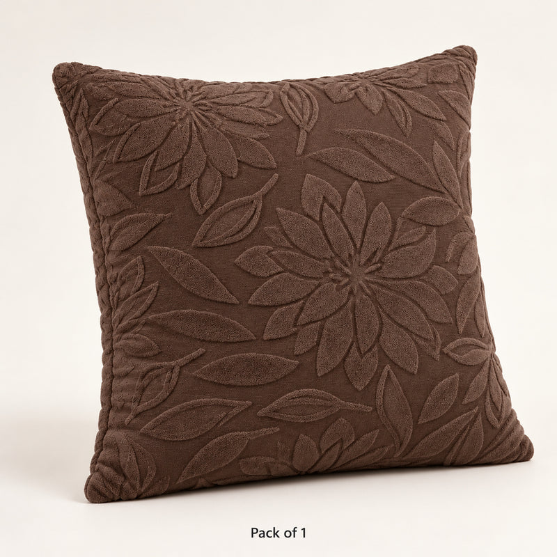 Premium Knitted Cushion Cover - Coffee 40x40 Cm (Pack of 1)