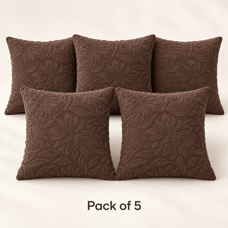 Premium Knitted Cushion Cover - Coffee 40x40 Cm (Pack of 5)