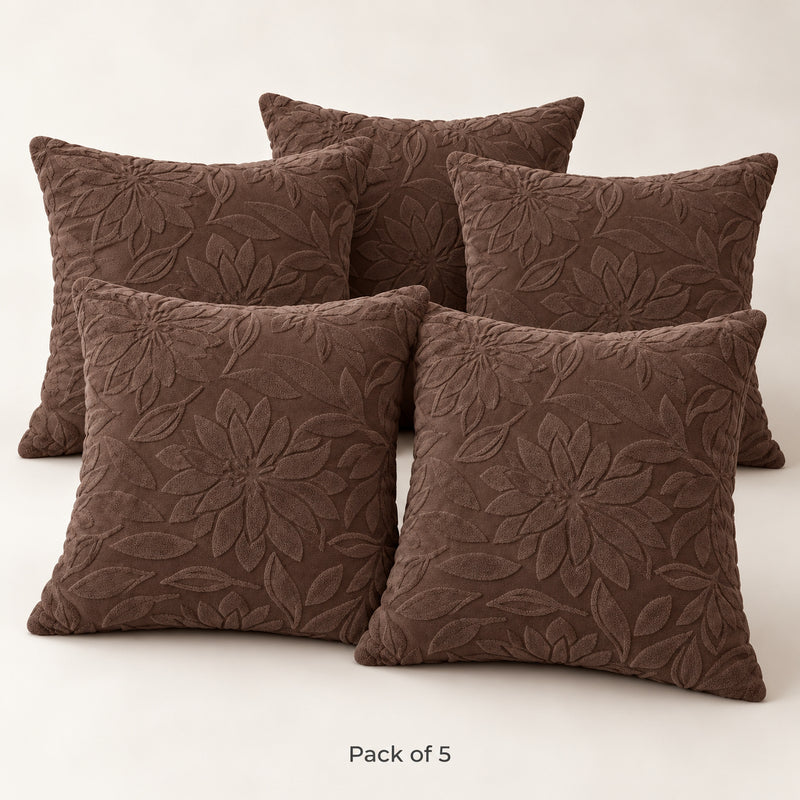 Premium Knitted Cushion Cover - Coffee 40x40 Cm (Pack of 5)
