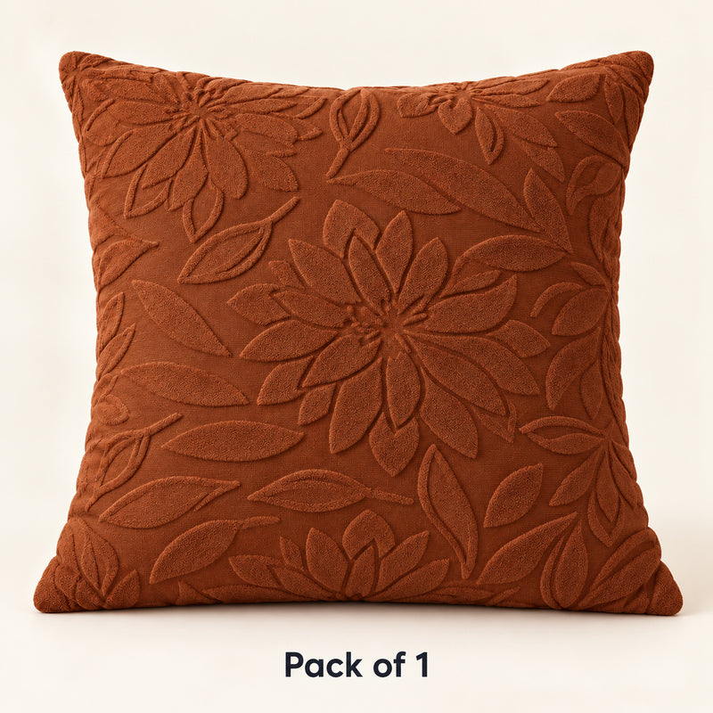 Premium Knitted Cushion Cover - Dark Brown 40x40 Cm (Pack of 1)