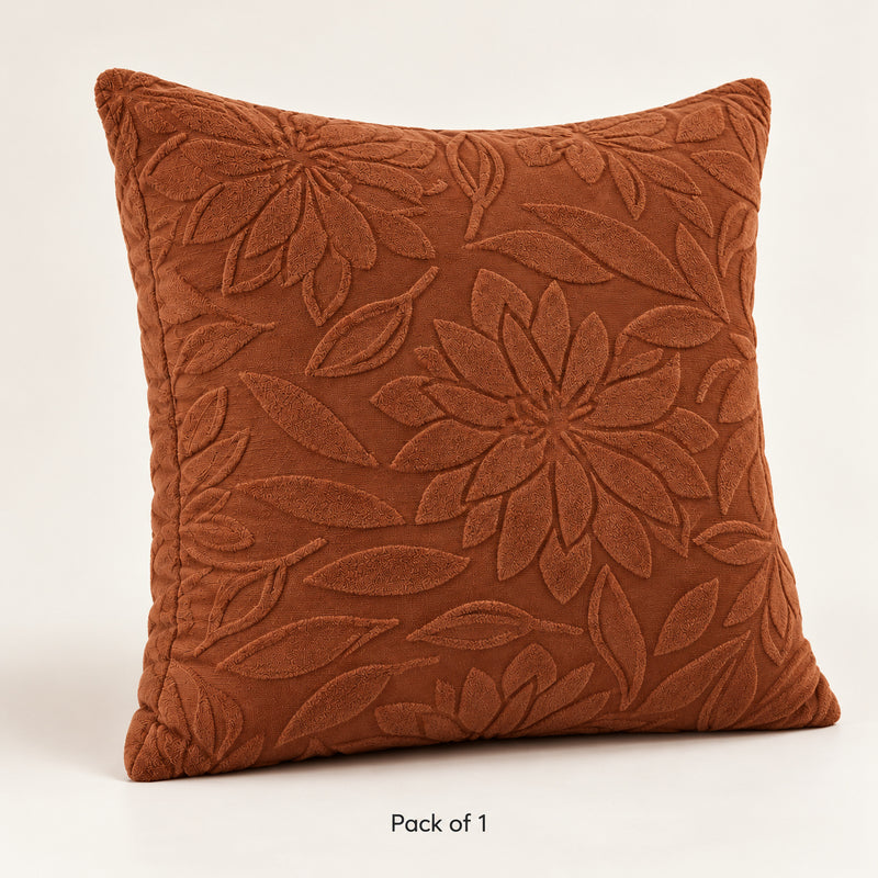 Premium Knitted Cushion Cover - Dark Brown 40x40 Cm (Pack of 1)