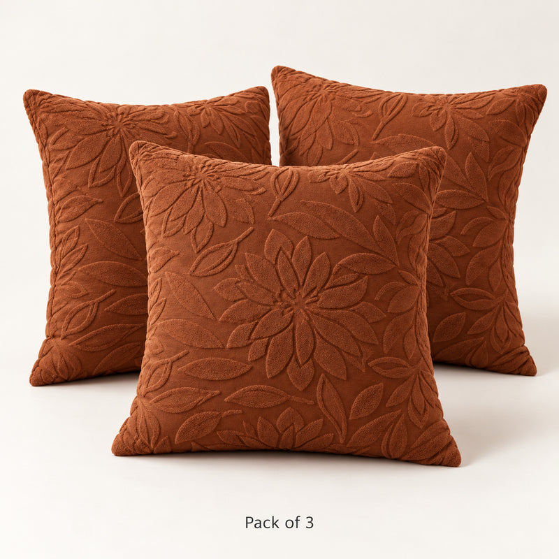 Premium Knitted Cushion Cover - Dark Brown 40x40 Cm (Pack of 3)
