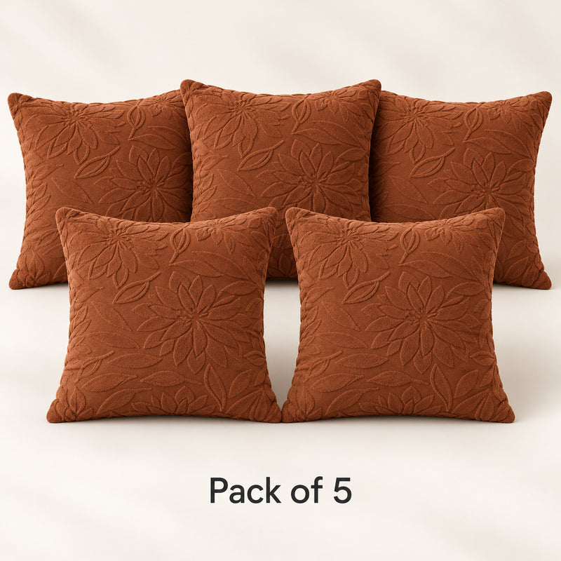 Premium Knitted Cushion Cover - Dark Brown 40x40 Cm (Pack of 5)
